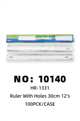 NO：10140 透明洞尺 30cm尺子 100PCK/CASE