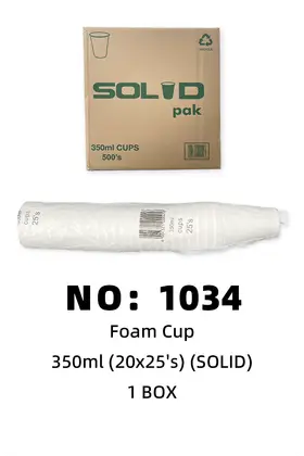 NO：1034 一次性泡沫杯子 1BOX/BOX