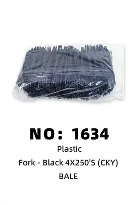 NO：1634 CKY塑料叉子黑4X250’S   BALE