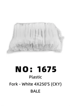 NO：1675 CKY塑料叉子白4X250’S   BALE