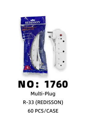 NO：1760 REDISSON R-33 三孔排插 60PCS/CASE