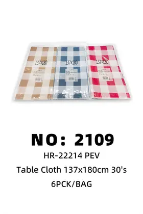 NO：2109 PEV 30pcs桌布137*180 6PCK/BAG