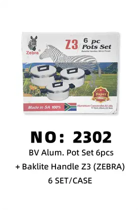 NO：2302 BV铝锅类-黑柄套锅 6SET/CASE