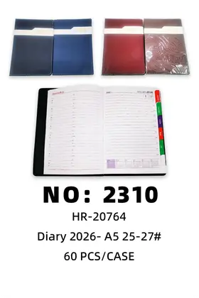 NO：2310 笔记本2026年日记本A5 60PCS/CASE