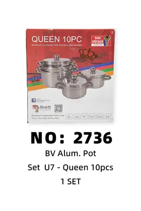 NO：2736 BV 10PCS铝锅 1PCS/SET