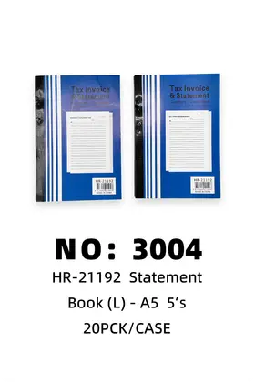 NO：3004 大发票复写本 20PCK/CASE