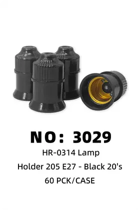 NO：3029 灯座 黑色螺口 1200PCS/CASE
