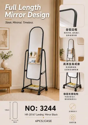 NO：3244 黑色落地镜 6PCS/CASE