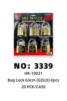 NO：3339 63cm钛金锁6pcs 20 PCK/CASE