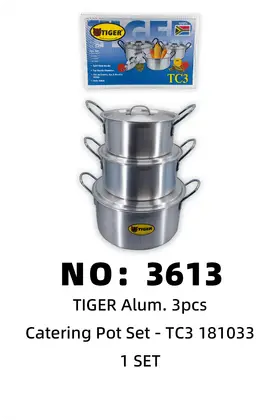 NO：3613 TIGER 铝锅 TC3 1SET/SET