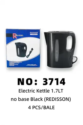 NO：3714 REDISSON无底座黑色水壶1.7lt 4PCS/CASE