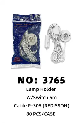 NO：3765 REDISSON 5M灯头+开关R-305 80PCS/CASE