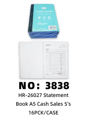 NO：3838 大发票复写本 16PCK/CASE