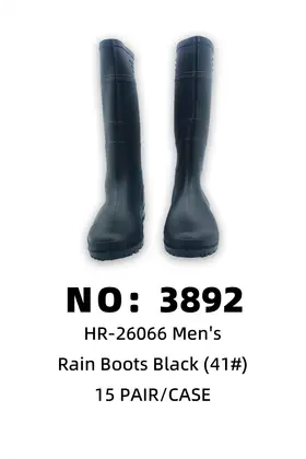 NO：3892  PVC男黑色雨鞋41# 15PAIR/CASE