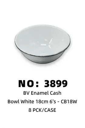 NO：3899 白色搪瓷碗18CM 8PCK/CASE