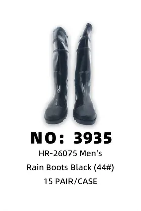 NO：3935  PVC男黑色雨鞋44# 15PAIR/CASE