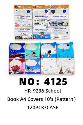 NO：4125  学生A4印图案 书套 120PCK/CASE