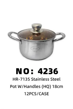 NO：4236 18CM不锈钢柄汤锅 12PCS/CASE