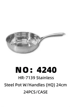 NO：4240 06无磁不锈钢煎锅24CM  24PCS/CASE