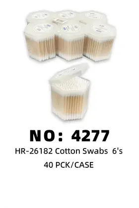 NO：4277 竹棉签 六角型  40PCK/CASE