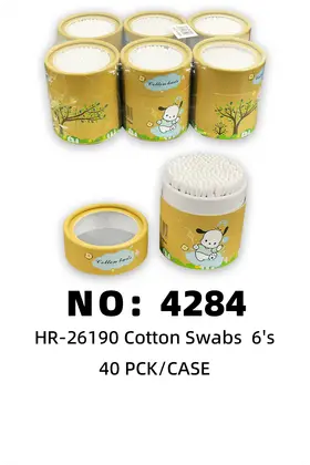 NO：4284 竹棉签 大纸筒  40PCK/CASE