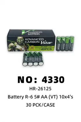NO：4330 R6 5#电池 30PCK/CASE
