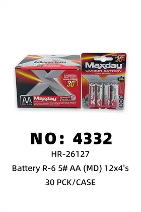 NO：4332 R6 5# 电池 30PCK/CASE