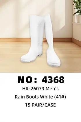 NO：4368 PE男白色雨鞋41#A8 15PAIR/CASE
