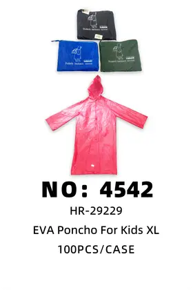 NO：4542  XL码儿童牛津带背包雨衣 100PCS/CASE