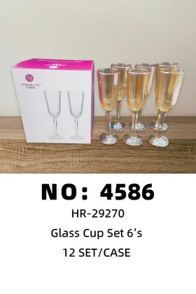 NO：4586 金色玻璃杯6pcs套装 12SET/CASE