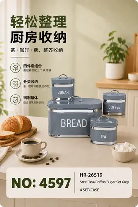 NO：4597 调味罐套装 铁罐  4SET/CASE