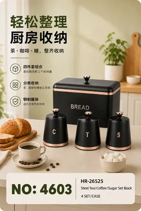 NO：4603 调味罐套装 铁罐  4SET/CASE