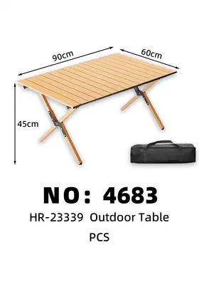 NO：4683 木纹色户外桌 露营 90*60*45  PCS