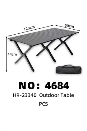 NO：4684 黑色户外桌 露营120*60*44  PCS