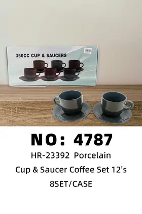 NO：4787 咖啡套装350杯碟 陶瓷杯 8SET/CASE