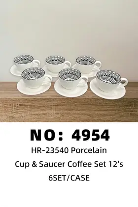 NO：4954 咖啡套装400 陶瓷杯碟 6SET/CASE