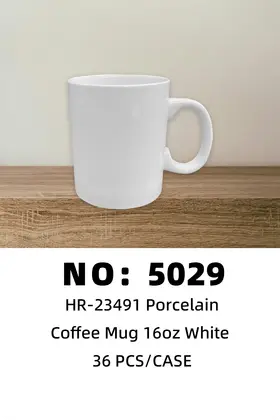 NO：5029 大号16安士白杯 陶瓷杯 36PCS/CASE