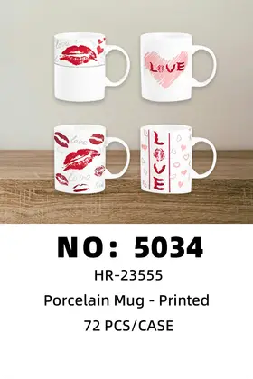 NO：5034 牛奶烤花杯 陶瓷杯  72PCS/CASE