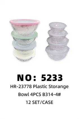 NO：5233 饭盒 塑料饭盒4pcs 12SET/CASE