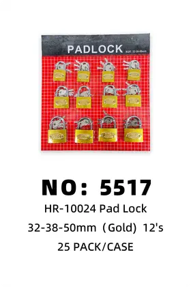 NO：5517 12’s挂锁金32-38-50mm 25PACK/CASE