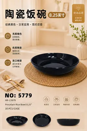 NO：5779 8.25寸碗 陶瓷碗 30PCS/CASE