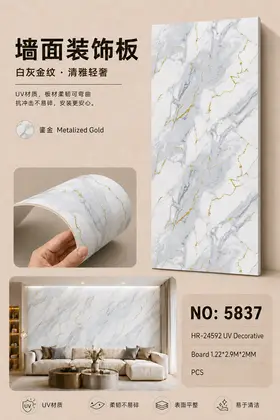 NO：5837 UV板1.22*2.9M*2MM PCS