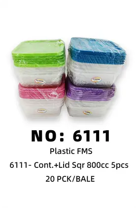 NO：6111 Formosa 5pcs塑料饭盒800cc 20PCK/BALE