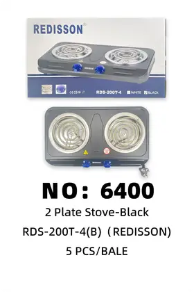NO：6400  REDISSON黑色双灶 电灶 5PCS/CASE