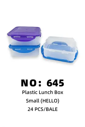 NO：645 HELLO塑料饭盒 24PCS/BALE