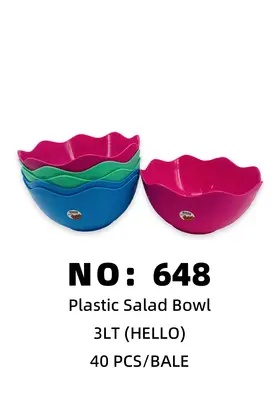 NO：648 HELLO塑料碗3LT 40PCS/BALE