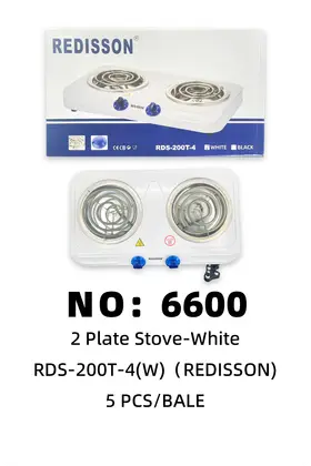 NO：6600  REDISSON白色双灶 电灶 5PCS/CASE