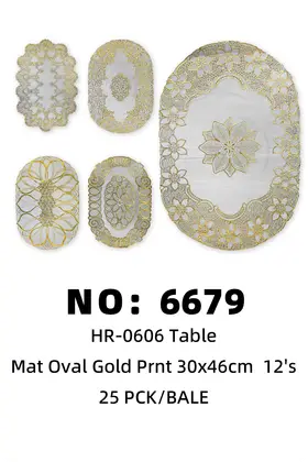 NO：6679 小号烫金垫30*46CM 25PCK/BALE