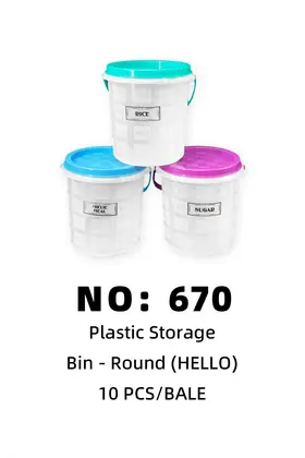 NO：670 HELLO 10LT透明米桶 10PCS/BALE