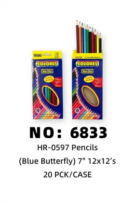 NO：6833 蓝蝴蝶彩色铅笔 20PCK/CASE